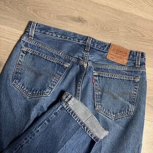 Vintage 90s Levi's 501XX Men's Blue Denim Jeans Actual 34x35 Straight Button Fly